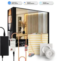 Tunable white LED strip kit 24V COB with remote, controller and power supply adjustable 2700K–6500K